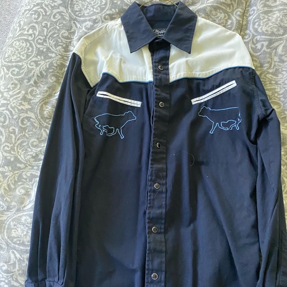 Vintage Mens Snap Button Western Shirt 